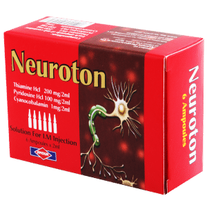 Neuroton ( Vitamin B1 200 mg + vitamin B2 + Vitamin B6 100 mg + Vitamin B12 1 mg ) 6 intramascular ampoules